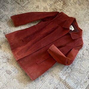 Women's bunt orange / rust Suede Jacket